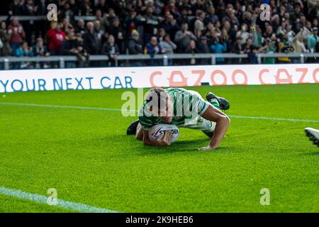 Leeds, Regno Unito. 28th Ott 2022. Prova l'Irlanda durante la partita di Coppa del mondo di Rugby 2022 tra la Nuova Zelanda RL e l'Irlanda RL all'Headingley Stadium, Leeds, Regno Unito, il 28 ottobre 2022. Foto di Simon Hall. Solo per uso editoriale, licenza richiesta per uso commerciale. Non è utilizzabile nelle scommesse, nei giochi o nelle pubblicazioni di un singolo club/campionato/giocatore. Credit: UK Sports Pics Ltd/Alamy Live News Foto Stock