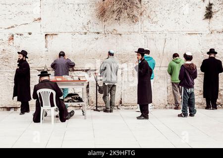 Gerusalemme, Israele. Gennaio 4, 2006. Muro Occidentale e luoghi santi della città Foto Stock