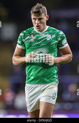 Leeds, Regno Unito. 28th Ott 2022. Louis Senior of Ireland durante la partita di Coppa del mondo di Rugby 2021 Gruppo C Nuova Zelanda vs Irlanda all'Headingley Stadium, Leeds, Regno Unito, 28th ottobre 2022 (Photo by Mark Cosgrove/News Images) a Leeds, Regno Unito il 10/28/2022. (Foto di Mark Cosgrove/News Images/Sipa USA) Credit: Sipa USA/Alamy Live News Foto Stock