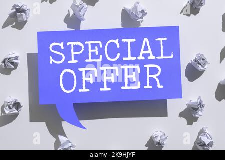 Testo scritto a mano Offerta speciale. Fotografia concettuale sottobampo interdisciplinare della linguistica computazionale Foto Stock
