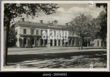 Stazione di Karlskrona dal lato della strada. Foto Stock