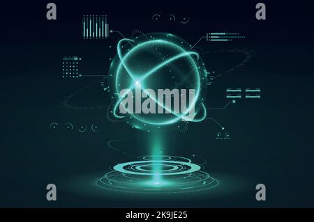 GUI e realtà virtuale dell'interfaccia utente Illustrazione Vettoriale