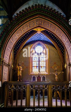 All'interno della cattedrale gotica di Saint Maurice nel borgo medievale di Mirepoix nel sud della Francia (Ariege) Foto Stock