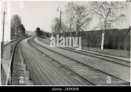 Il cortile alla stazione di Lottefors. Foto Stock