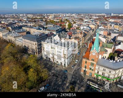 Kraków Vista aerea. Kraków è la capitale del voivodato della Polonia minore. Polonia. Europa. Foto Stock