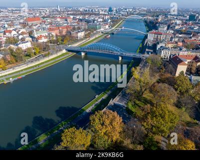 Kraków Vista aerea. Kraków è la capitale del voivodato della Polonia minore. Polonia. Europa. Foto Stock