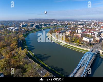 Kraków Vista aerea. Kraków è la capitale del voivodato della Polonia minore. Polonia. Europa. Foto Stock