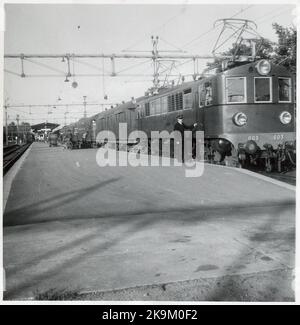 Treno SNAP, Ferrovie statali, SJ F 603 alla stazione di Hallsberg. Foto Stock