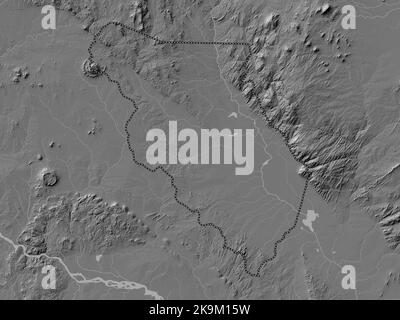 Chikwawa, distretto del Malawi. Mappa altimetrica bilivello con laghi e fiumi Foto Stock