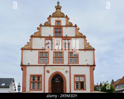 Municipio storico nel centro storico, Bad Salzuflen, Westfalia orientale-Lippe, Renania settentrionale-Vestfalia, Germania, Europa Foto Stock