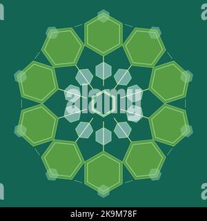 Organizzazione dell'ecosistema aziendale modello schema hexagone Illustrazione Vettoriale