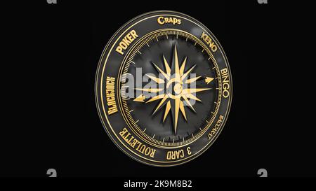 3D rendering Compass sul Casinò Foto Stock