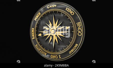 3D rendering Compass sul Casinò Foto Stock