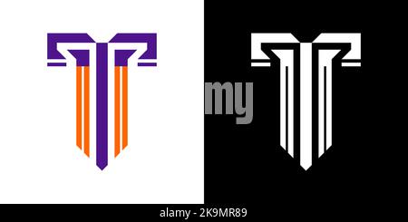 Logo lettera T. Branding identità vettore aziendale T icona e logo. Illustrazione Vettoriale