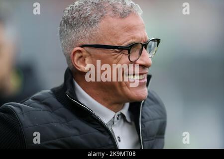 Hartlepool United Interim manager Keith Curle durante la partita della Sky Bet League 2 tra Hartlepool United e Grimsby Town a Victoria Park, Hartlepool sabato 29th ottobre 2022. (Credit: Marco Fletcher | NOTIZIE MI) Credit: NOTIZIE MI & Sport /Alamy Live News Foto Stock