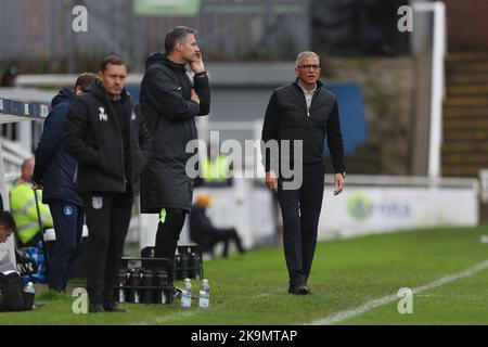 Hartlepool United Interim manager Keith Curle durante la partita della Sky Bet League 2 tra Hartlepool United e Grimsby Town a Victoria Park, Hartlepool sabato 29th ottobre 2022. (Credit: Marco Fletcher | NOTIZIE MI) Credit: NOTIZIE MI & Sport /Alamy Live News Foto Stock