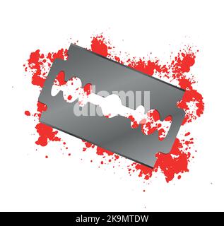 Icona della lama del rasoio. Icona nera isolata su sfondo bianco. Profilo della lama per rasoio. Icona semplice. Elemento vettoriale per la progettazione di pagine Web e app per dispositivi mobili. EP Illustrazione Vettoriale