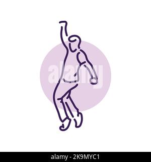 Icona linea colore danza uomo. Pittogramma per la pagina Web Illustrazione Vettoriale