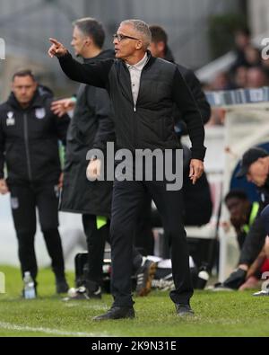 Hartlepool United Interim manager Keith Curle durante la partita della Sky Bet League 2 tra Hartlepool United e Grimsby Town a Victoria Park, Hartlepool sabato 29th ottobre 2022. (Credit: Marco Fletcher | NOTIZIE MI) Credit: NOTIZIE MI & Sport /Alamy Live News Foto Stock