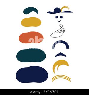 Set di forme astratte per poster, banner, cartoncino prefabbricato Illustrazione Vettoriale