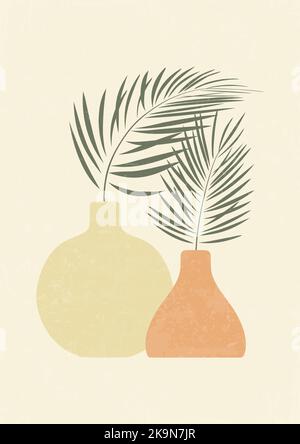 Poster d'arte con texture contemporanee e illustrazione in ceramica. Illustrazione Vettoriale