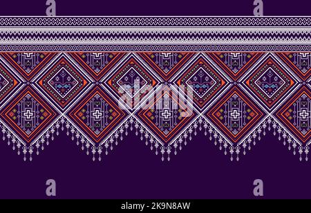 Sfondo astratto base geometrico tessuto etnico modello, stile orientale tessuto texture, stile etnico tradizionale per la decorazione, tessuto etnico posteriore Foto Stock