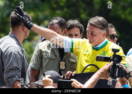 Belo Horizonte, Brasile. 29th Ott 2022. MG - Belo Horizonte - 10/29/2022 - BELO HORIZONTE, BOLSONARO IN MOTOSSEATA - candidato alla presidenza della Repubblica del Brasile Jair Messias Bolsonaro (PL) a Motosseata nella città di Belo Horizonte, Minas Gerais, in una campagna pre-elettorale. Foto: Gilson Junio/AGIF/Sipa USA Credit: Sipa USA/Alamy Live News Foto Stock