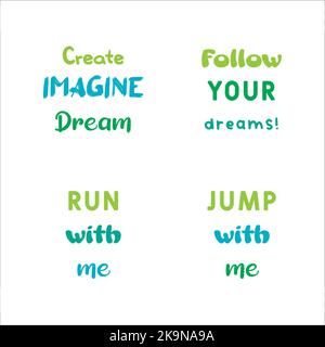 Set di virgolette per stampe tipografiche, t-shirt, poster per la scuola materna. Set di caratteri vettoriali Illustrazione Vettoriale