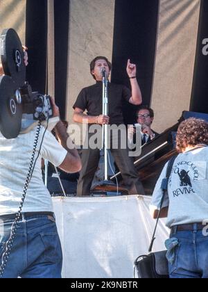 Il noto cantante Jerry Lee Lewis si esibisce al festival Rock and Roll Revival, Varsity Stadium, Toronto. 13 settembre 1969. Foto Stock