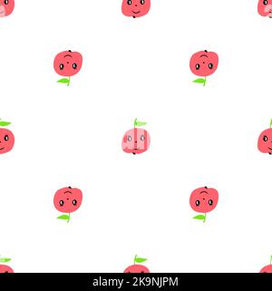 Illustrazione espressiva della frutta carina in stile cartone animato. Illustrazione Vettoriale