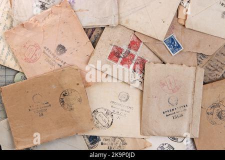 Lettere postali di Time of World War2, 1941-1945, URSS Foto Stock