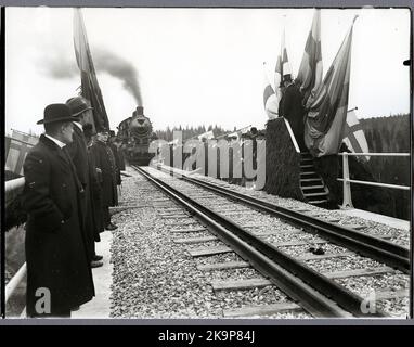 Inaugurazione del ponte sul fiume Öre 5 ottobre 1919. Foto Stock