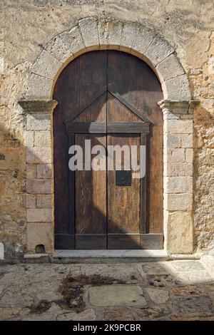 Porta d'ingresso antistante a Prizzi, Sicilia Occidentale, Italia Foto Stock