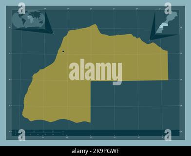 Laayoune-Sakia El Hamra, regione del Marocco. Forma a tinta unita. Mappe delle posizioni ausiliarie degli angoli Foto Stock