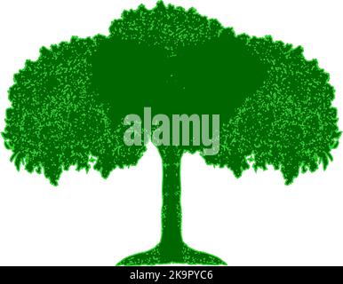 Illustrazione astratta. Sfondo ECO. Albero verde isolato su sfondo bianco Illustrazione Vettoriale