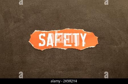 parola di sicurezza scritta su blocco di legno Foto Stock