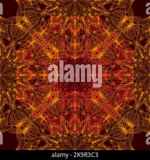 Sfondo decorativo senza cuciture con mandala astratta in lacy. Illustrazione Vettoriale