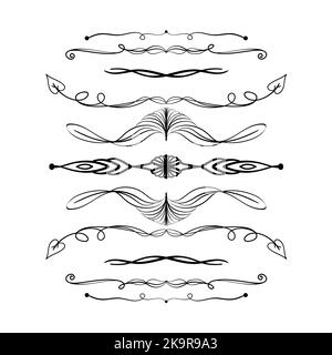 Set di vignette disegnate a mano. Elementi vettoriali decorativi per il design Illustrazione Vettoriale