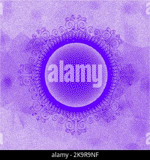 Astratto grunge sfondo punteggiato con cornice, elemento di disegno vettoriale. Illustrazione Vettoriale