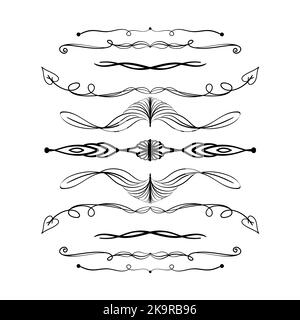 Set di vignette disegnate a mano. Elementi vettoriali decorativi per il design Illustrazione Vettoriale