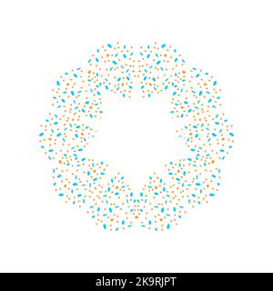Cornice colorata rotonda punteggiata su sfondo bianco Illustrazione Vettoriale