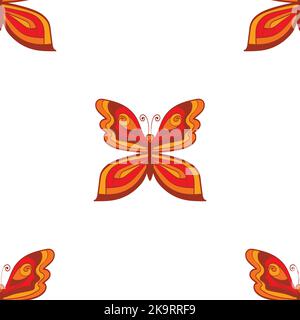 Motivo senza cuciture con farfalle colorate e luminose. Sfondo decorativo. Illustrazione vettoriale Illustrazione Vettoriale