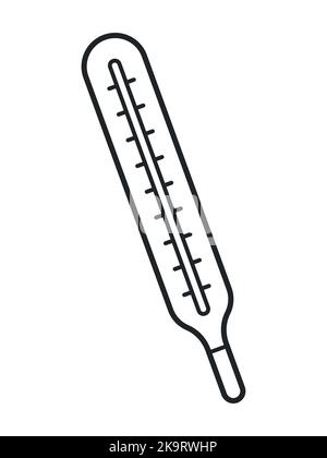 Icona del vettore simbolo del termometro medico Illustrazione Vettoriale