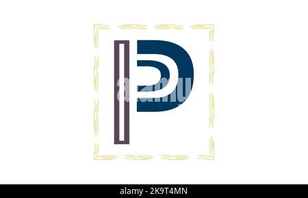 Eccezionale, professionale, elegante e alla moda, artistico, colore bianco e nero, P PP Initial Based Alphabet Icon logo. Illustrazione Vettoriale