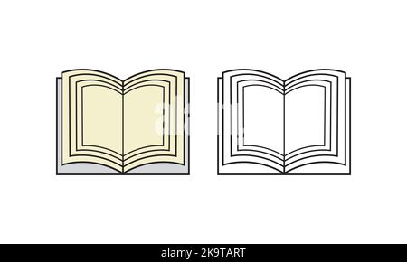 Icona del libro vettore, illustrazione solida, pittogramma isolato su bianco Illustrazione Vettoriale