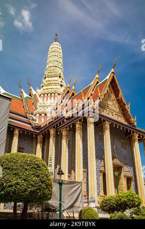 Il Tempio del Buddha di Smeraldo (Wat Phra Kaew) all'interno del Grande Palazzo di Bangkok, Thailandia. Foto Stock