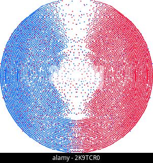 Sfondo astratto in cerchio di strisce concentriche bianche e nere. Illustrazione Vettoriale