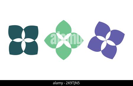 Set floreale vettoriale. Colorata collezione floreale viola con foglie e fiori. Colorata collezione floreale con splendidi fiori bouquet Illustrazione Vettoriale