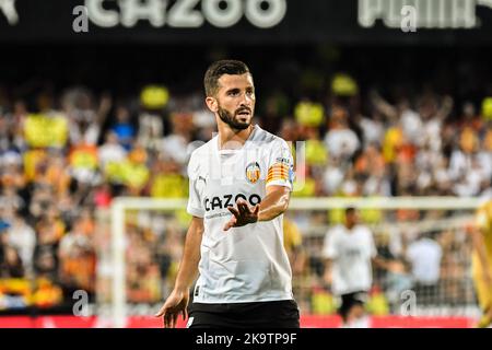 29 ottobre 2022: VALENCIA, SPAGNA - OCTOBR 29: Jose Gaya di Valencia CF durante la partita tra Valencia CF e FC Barcellona di la Liga Santander il 29 ottobre 2022 a Mestalla di Valencia, Spagna. (Credit Image: © Samuel CarreÃ±o/PX Imagens via ZUMA Press Wire) Credit: ZUMA Press, Inc./Alamy Live News Foto Stock