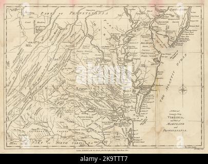 Una nuova e accurata mappa della Virginia, parte del Maryland & Pennsylvania LODGE 1780 Foto Stock